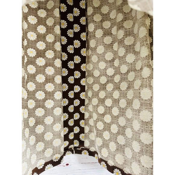 Daisy Flower Skirt Brown Floral Vintage Womens Plus Size 3X Mod Handmade Zipper - Picture 10 of 14